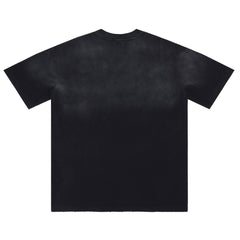 Letter Print Washed Distressed T-Shirt