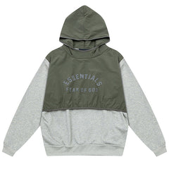 Essentials Letter Logo Splicing Hoodie