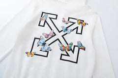 Butterfly Pattern Arrow Printed Hoodie