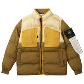 Multi-element patchwork down jacket