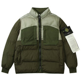 Multi-element patchwork down jacket