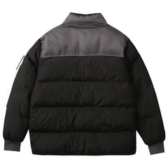 Multi-element patchwork down jacket
