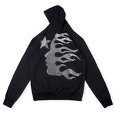 vintage washed embroidered rhinestones hoodie