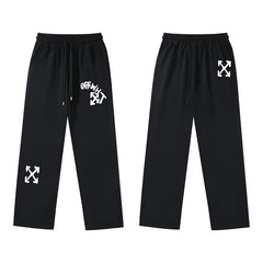 Arrow Printed Trousers Straight Loose Casual Pants #1066