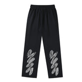 striped wave print Pants #1075