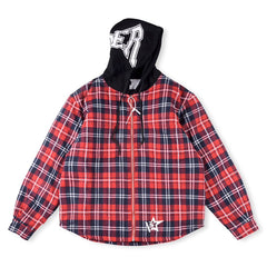 Hooded Zip Flannel Shirt Jacket
