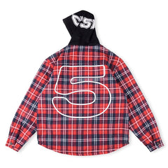 Hooded Zip Flannel Shirt Jacket