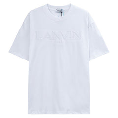 Letter Embroidery Logo T-Shirt White