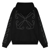 Sickle sketch technique embroidery arrow Hoodies