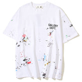 Paint-Splattered Logo-Print Cotton-Jersey T-Shirt