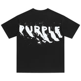 PURPLE Paint-streaked logo T-Shirt