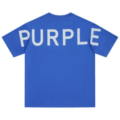 PURPLE Clean Jersey Logo T-Shirt Blue