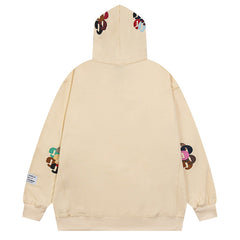 Embroidery letters logo splash ink printing Hoodies