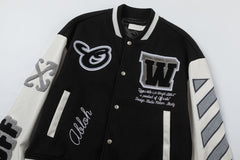 Leather wool Varsity Jacket