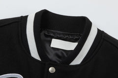 Leather wool Varsity Jacket