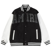 Logo-Appliquéd Leather Bomber Jacket