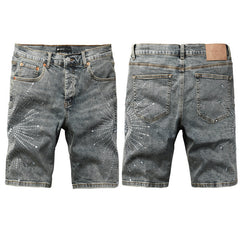 Crystal Diamond Denim Shorts #5093