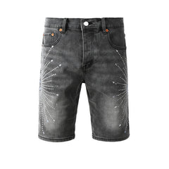 Crystal Diamond Denim Shorts #5094