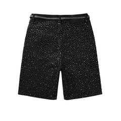 Crystal Diamond Denim Shorts #5095