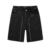 Crystal Diamond Denim Shorts #5095