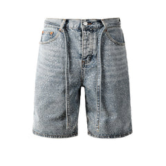 Crystal Diamond Denim Shorts #5096