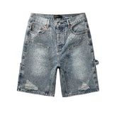 Crystal Diamond Denim Shorts #5097