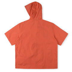 Embroidered Sporty Zipper Short-sleeved Jacket “Orange”