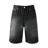 Crystal Diamond Denim Shorts #5104