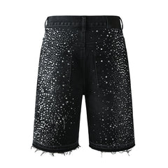 Crystal Diamond Denim Shorts #5103