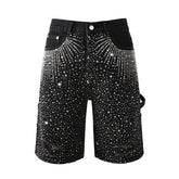 Crystal Diamond Denim Shorts #5099