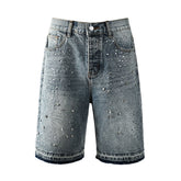 Crystal Diamond Denim Shorts #5102