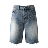 Crystal Diamond Denim Shorts #5100
