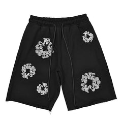 Denim Tears Crystal Patch Cotton logo Design Shorts
