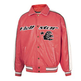 All Star Leather Jacket Red