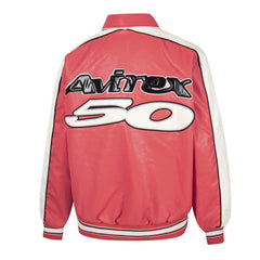 All Star Leather Jacket Red