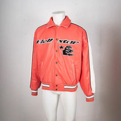 All Star Leather Jacket Red