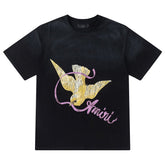bird-print T-shirt