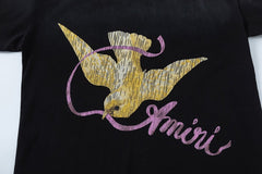 bird-print T-shirt