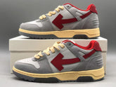 Out Of Office OOO Low Tops Light Grey Red