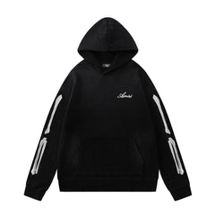 Bones embroidered cotton hoodie
