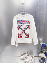 Off White Cherry Blossom Print Long-Sleeve T-Shirt