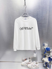 Off White Logo Print Long-Sleeve T-Shirt