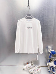 Off White Cherry Blossom Print Long-Sleeve T-Shirt