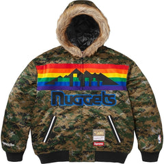 Supreme M & N Teams Hooded Satin Varsity Jacket