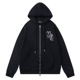 AMIRI Crystal AM Logo-print zip-up hoodie