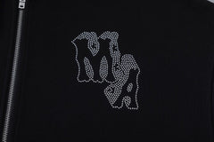 AMIRI Crystal AM Logo-print zip-up hoodie