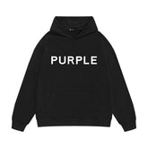 PURPLE Logo Pattern Printed Hoodie