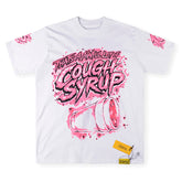 THAT'S A AWFUL LOT OF COUGH SYRUP Pink graffiti-style print Tee