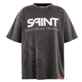 Saint Michael logo-print Distressed T-shirt