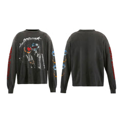 SAINT MICHAEL Two-person helmet print Long sleeve Tee